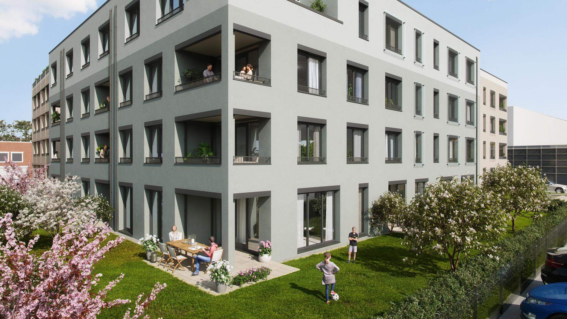 Neubau-Immobilien in Fellbach Außenansicht eines Neubauprojektes von Bonava in Fellbach
