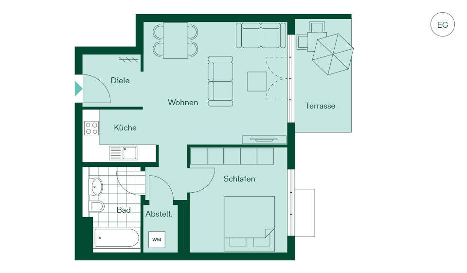 Grundriss der Eigentumswohnung 41 im Römerquartier in Langen