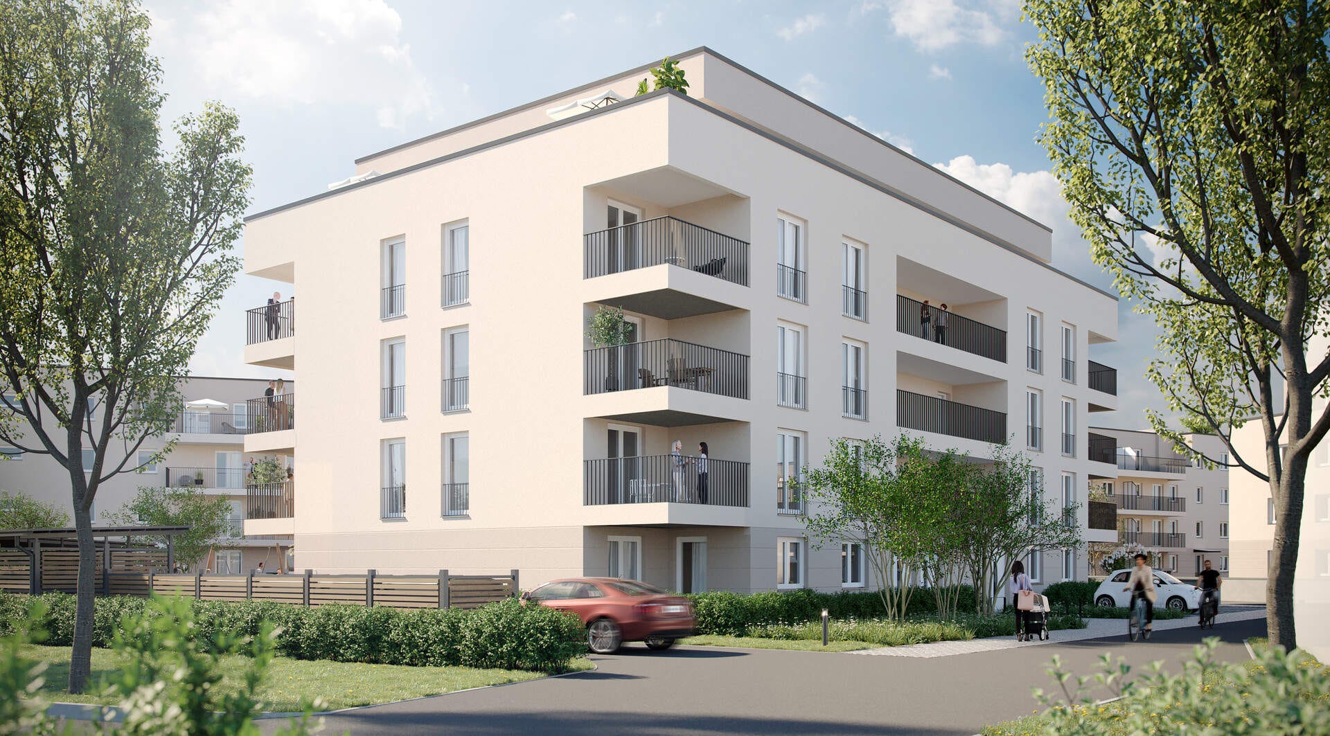 Außenansicht eines Neubauprojektes von Bonava in Bernau