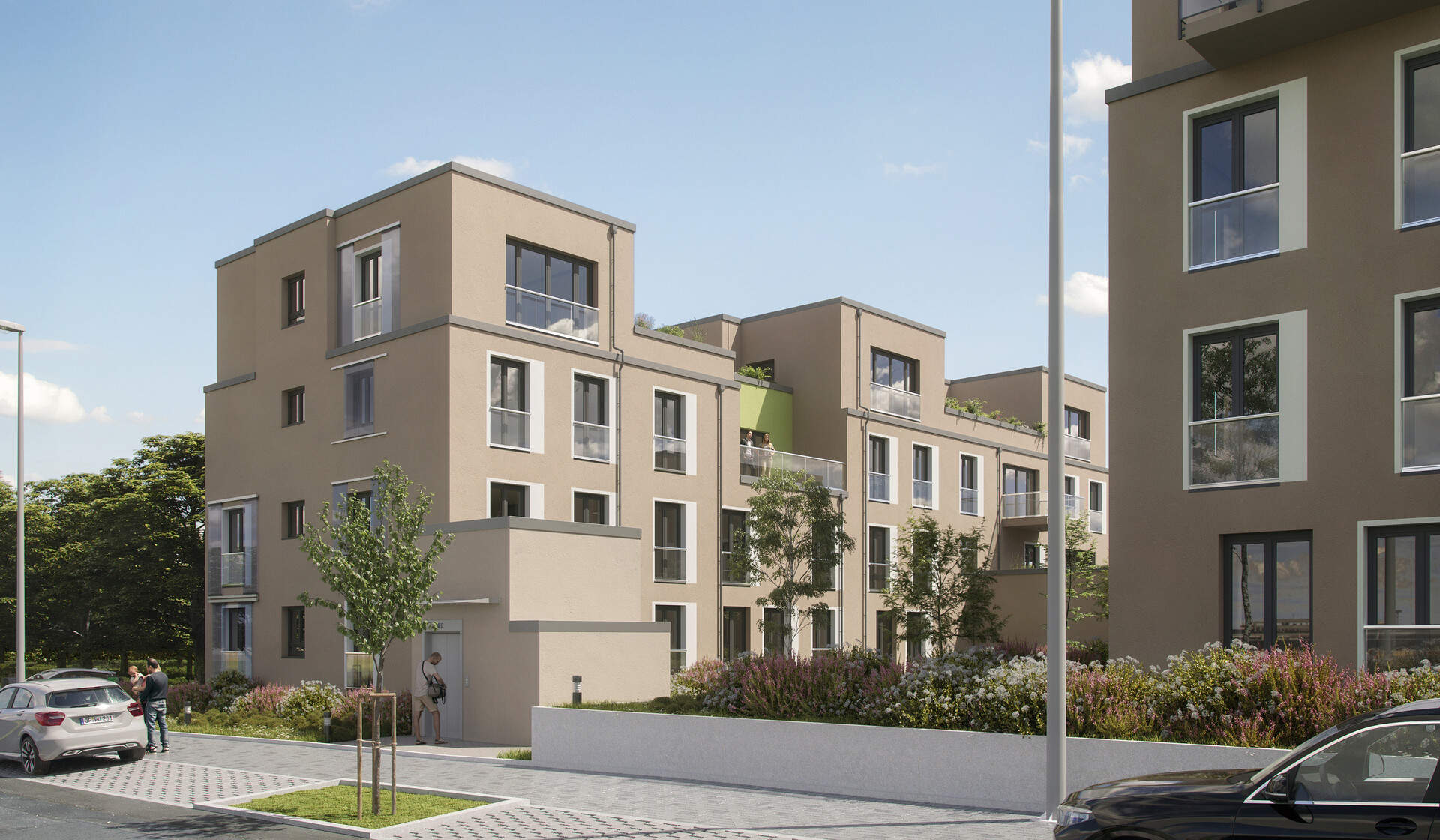 Außenansicht eines Neubauprojektes von Bonava in Langen