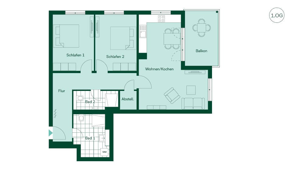 Grundriss der Ferienwohnung 04.05 Ferienwohnung Grundriss