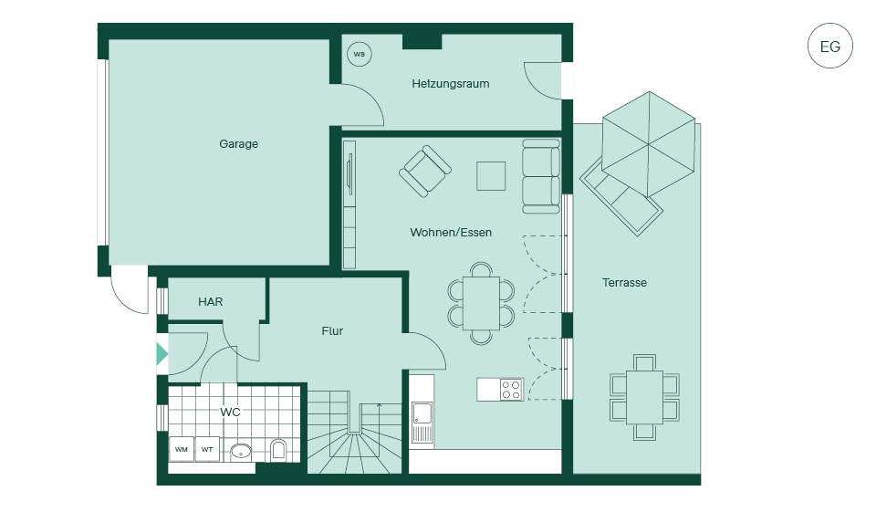 Reihenhaus Grundriss EG