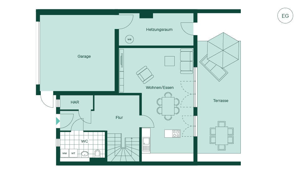 Reihenhaus Grundriss EG