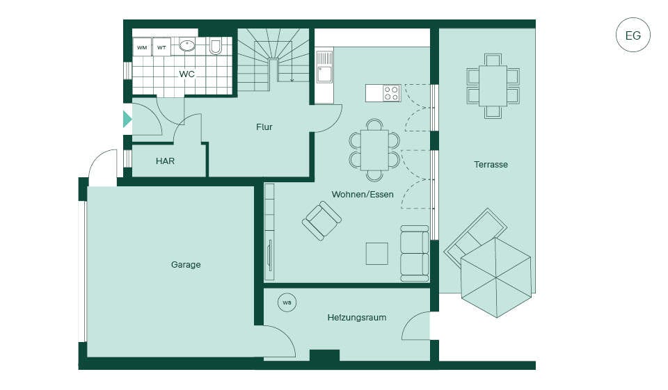 Reihenhaus Grundriss EG