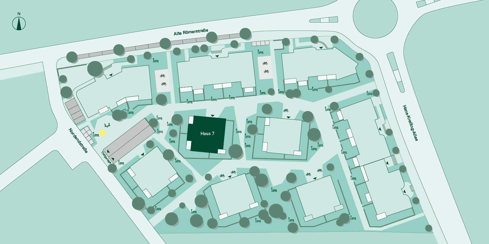 Lageplan des Hauses 7 im Projekt Römerquartier Lageplan des Hauses 7 im Projekt Römerquartier