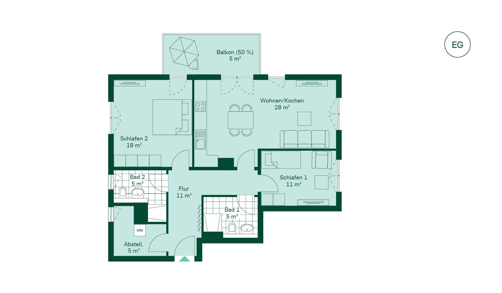Grundriss der Ferienwohnung Grundriss der Ferienwohnung