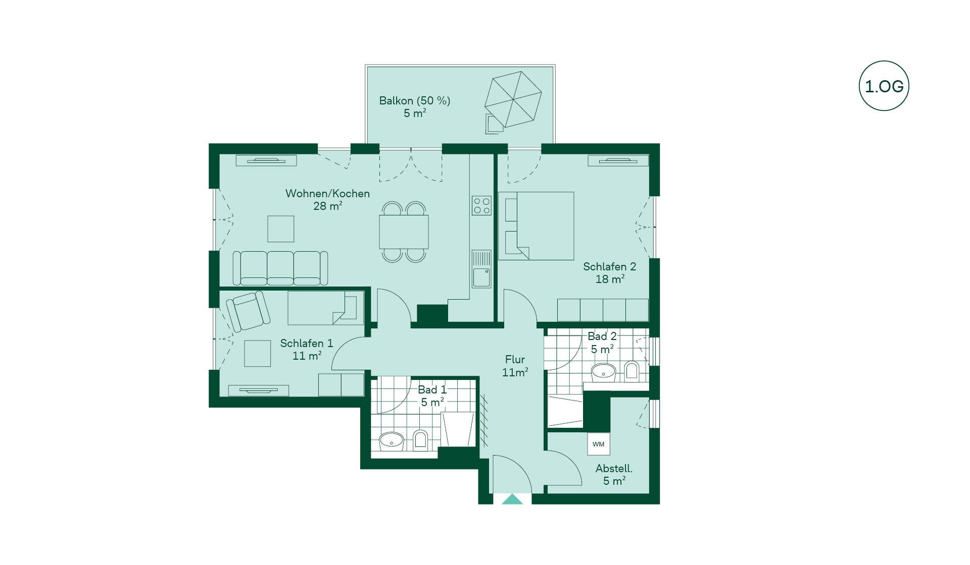 Grundriss der Ferienwohnung Grundriss der Ferienwohnung