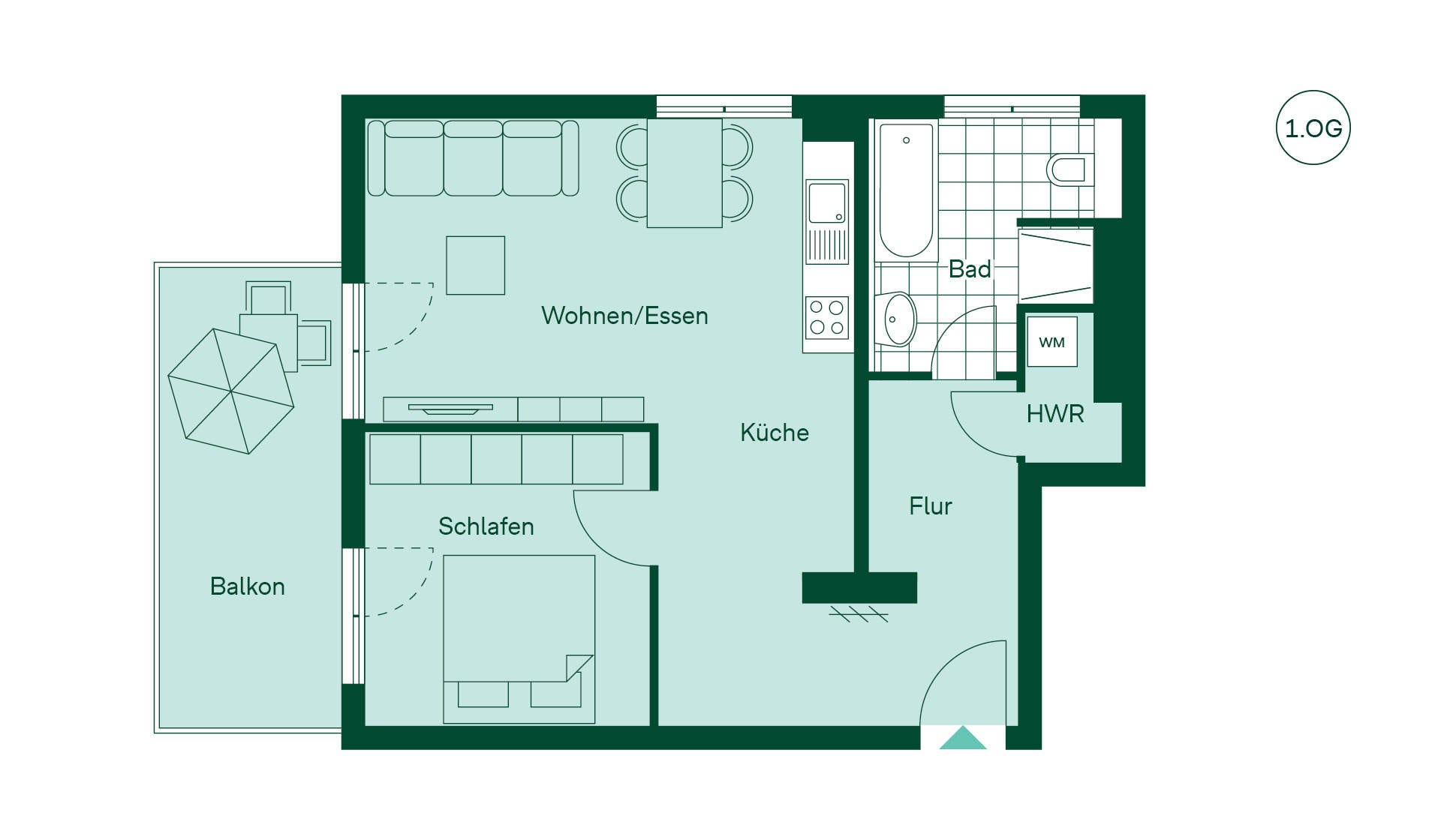 Grundriss der Eigentumswohnung B07 in Düsseldorf