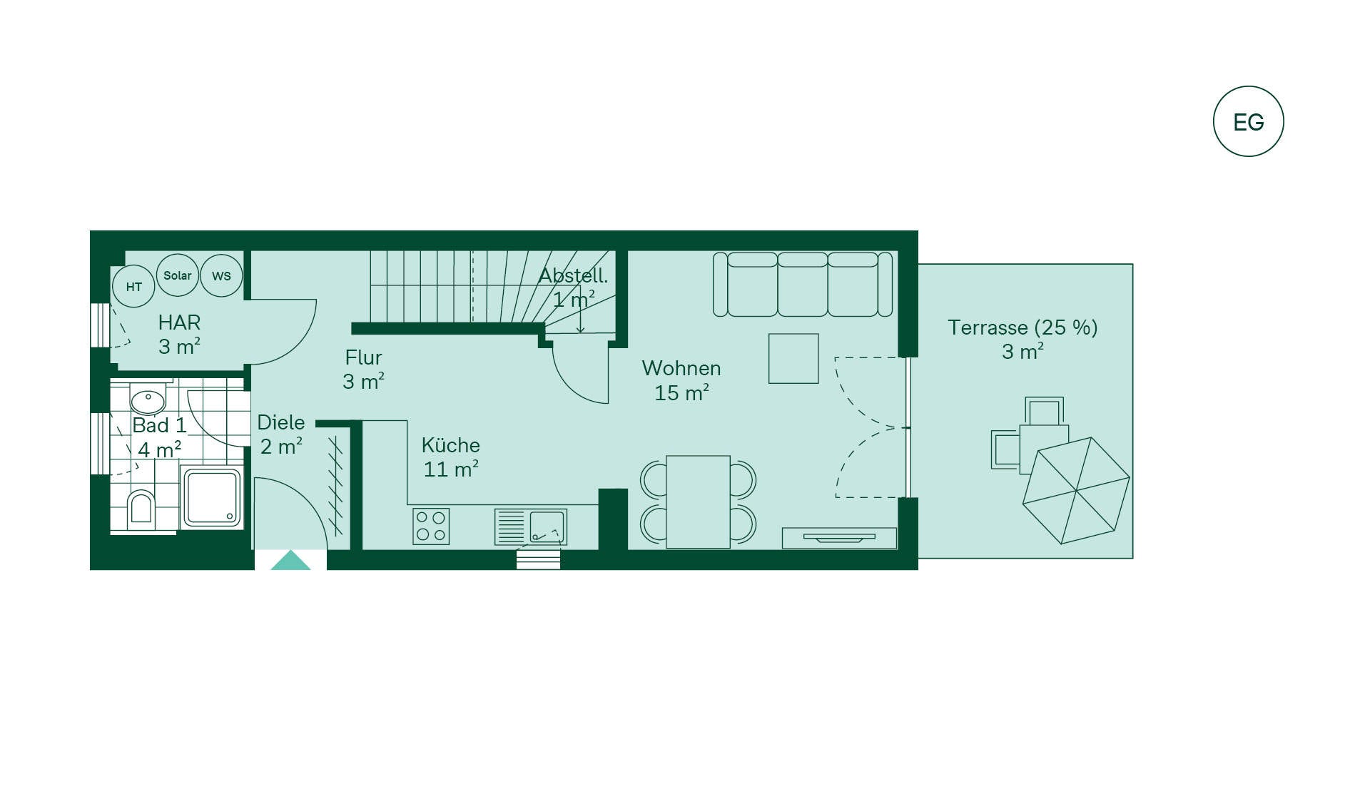 Grundriss des Erdgeschosses Doppelhaus Grundriss EG