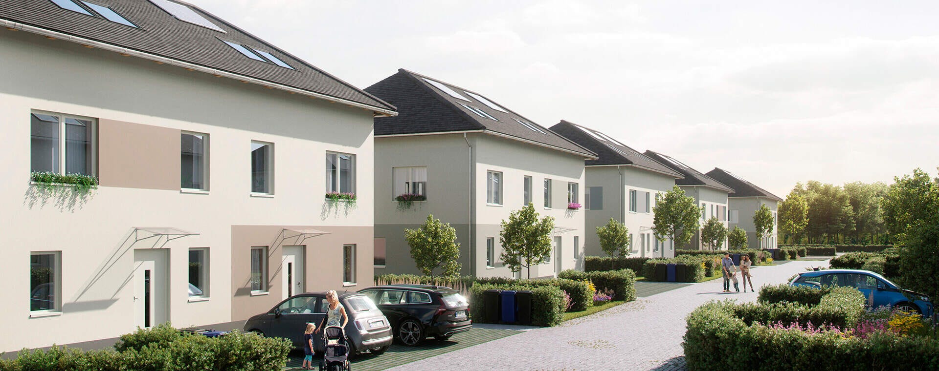 Neu gebaute Häuser und Wohnungen in der Nähe der Tesla Gigafactory