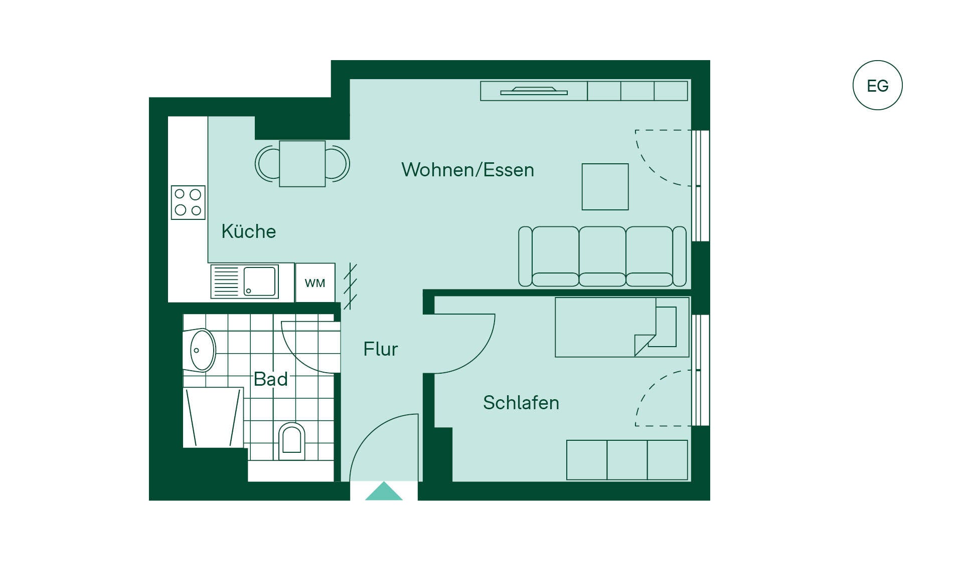 Grundriss der Eigentumswohnung im Projekt Lavendelhoefe Grundriss der Eigentumswohnung im Projekt Lavendelhoefe