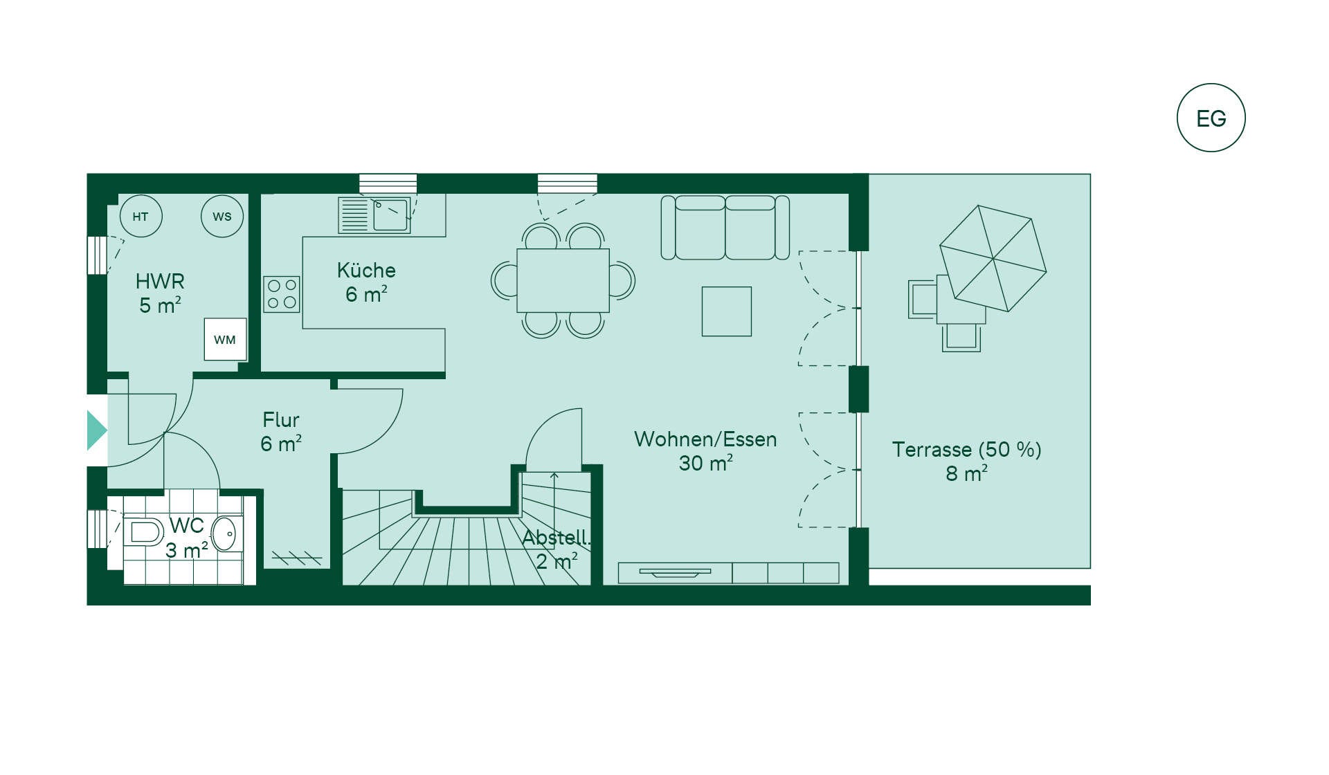 Reihenhaus Grundriss EG