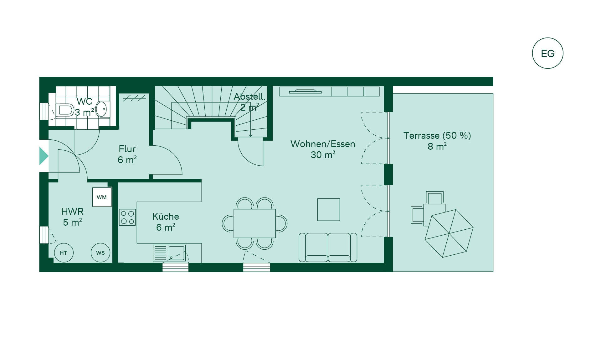 Reihenhaus Grundriss EG
