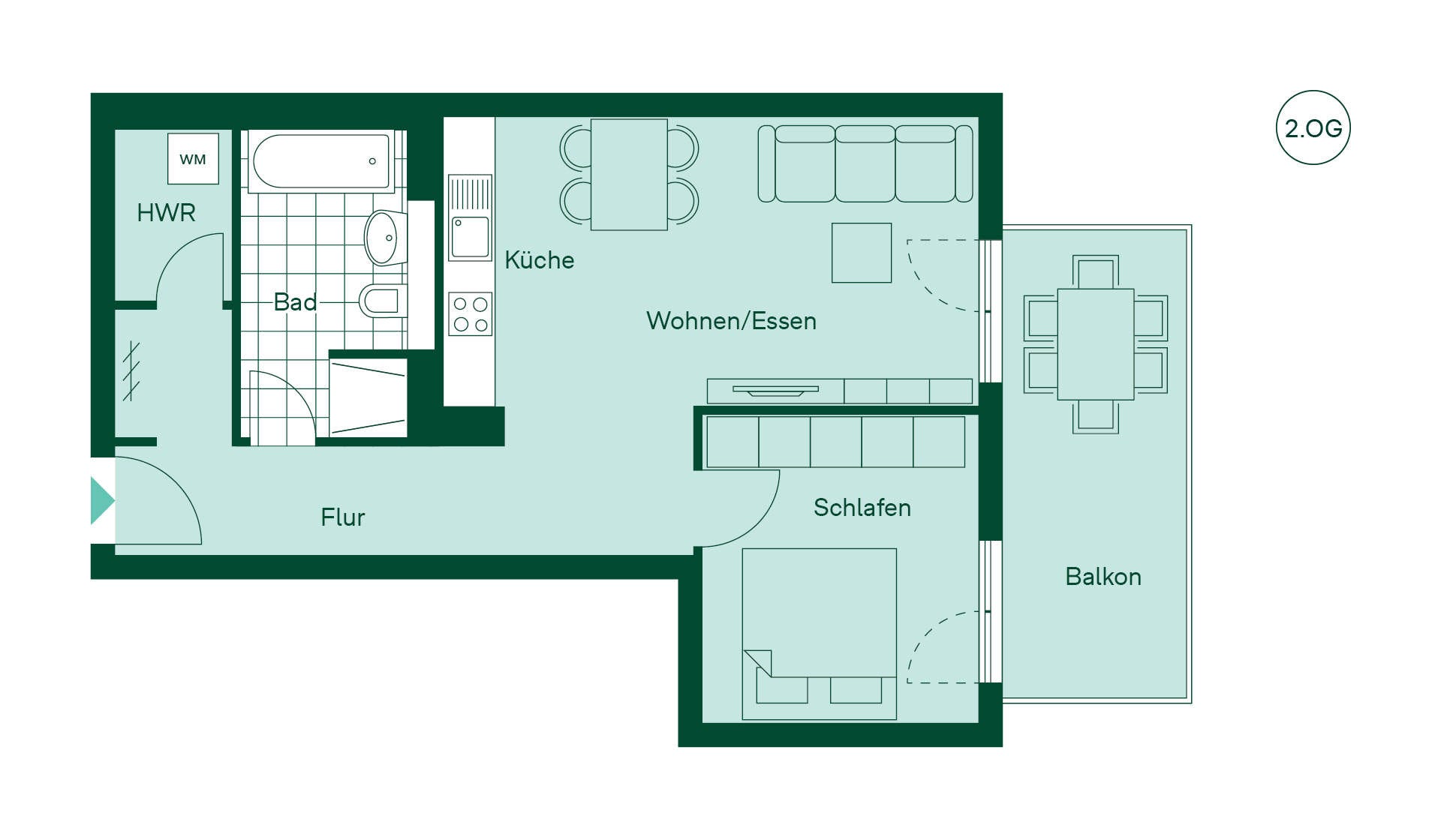 Grundriss der Eigentumswohnung im Projekt Lavendelhoefe