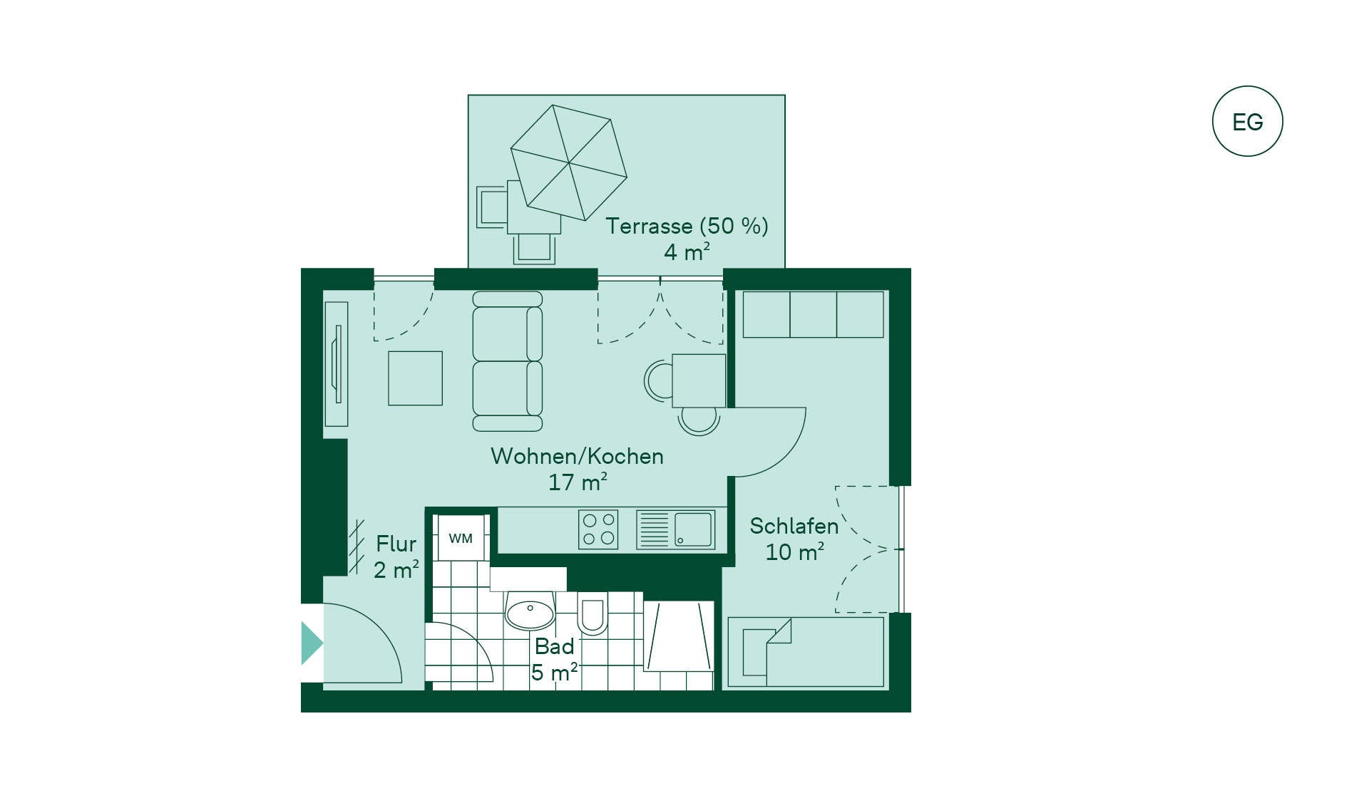 Grundriss der Eigentumswohnung im Projekt Lavendelhoefe Grundriss der Eigentumswohnung im Projekt Lavendelhoefe