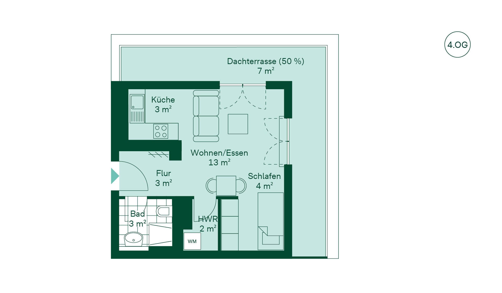 Grundriss der Eigentumswohnung im Projekt Lavendelhoefe Grundriss der Eigentumswohnung im Projekt Lavendelhoefe