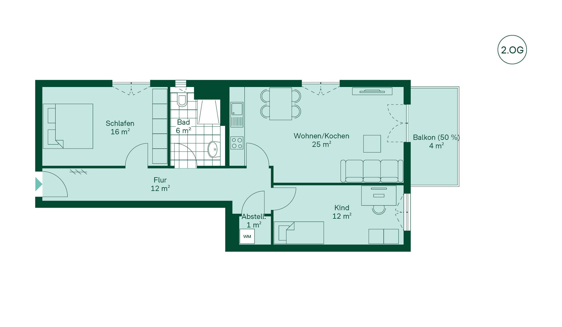 Grundriss der Eigentumswohnung im Projekt Ahorngärten Grundriss der Eigentumswohnung im Projekt Ahorngärten