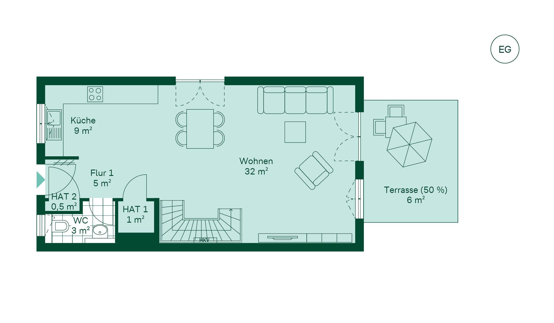 Reihenhaus Grundriss EG