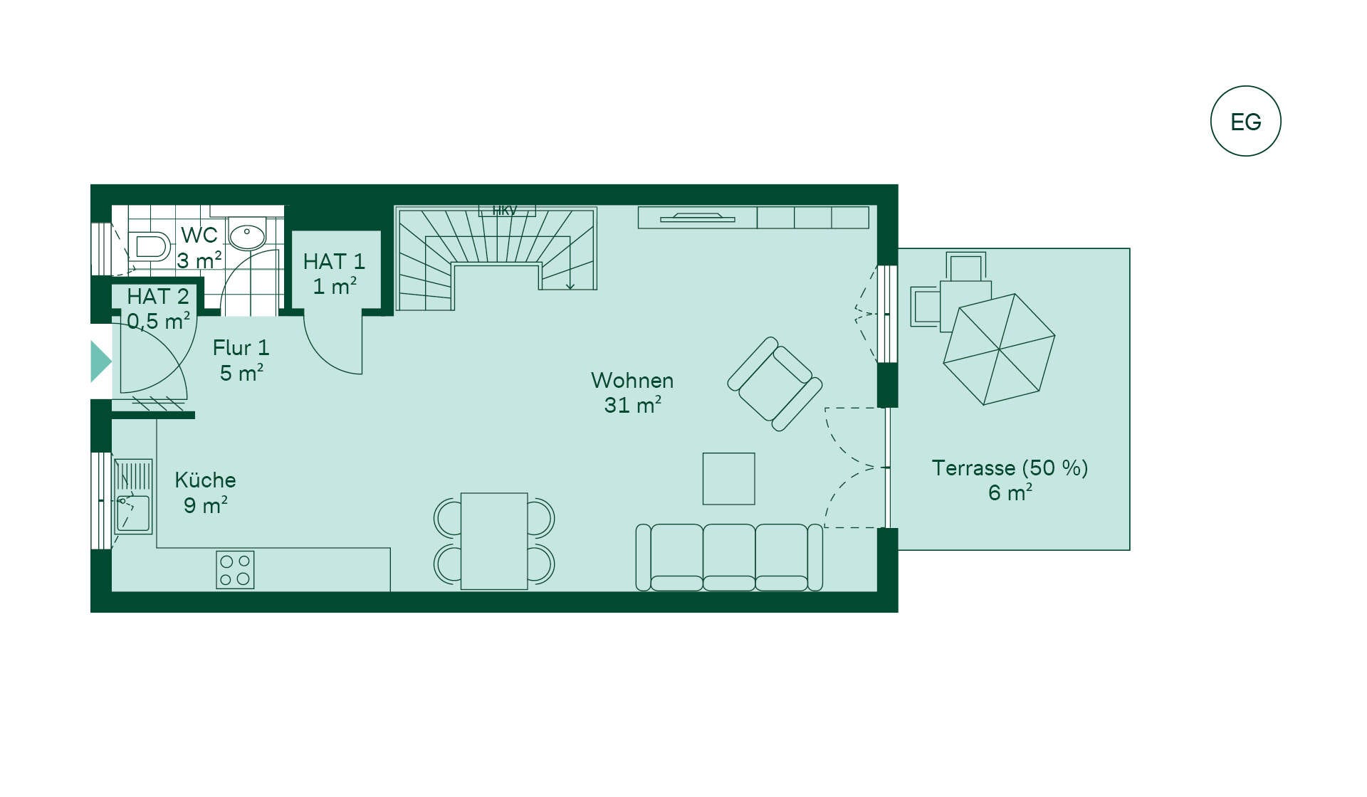Reihenhaus Grundriss EG