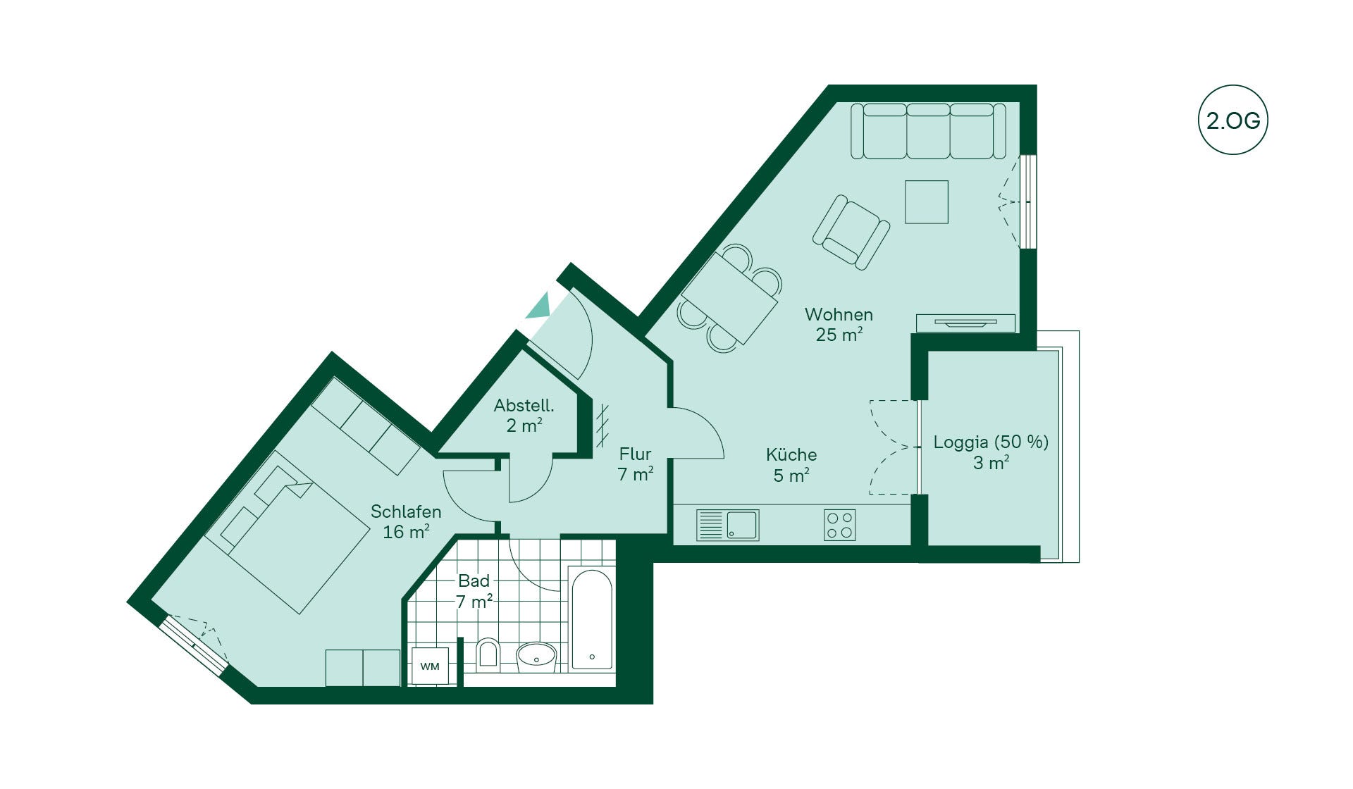 Grundriss der Eigentumswohnung im Projekt Parkstadt Karlshorst