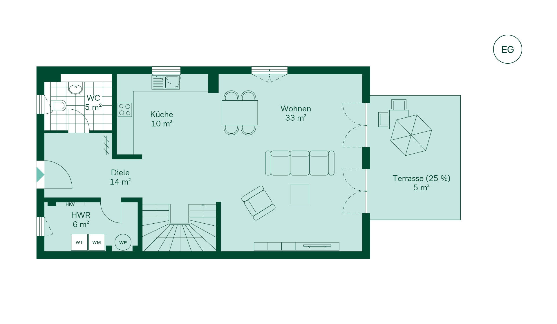 Grundriss vom Doppelhaus im Projekt Pütnitzwiese Grundriss vom Doppelhaus im Projekt Pütnitzwiese