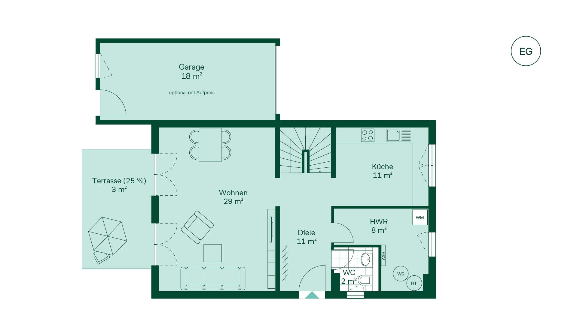 Einfamilienhaus Grundriss EG