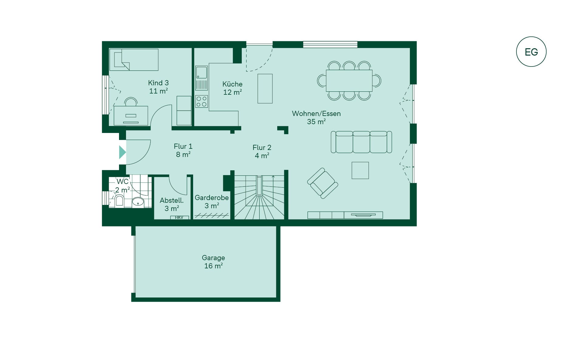 Einfamilienhaus Grundriss EG