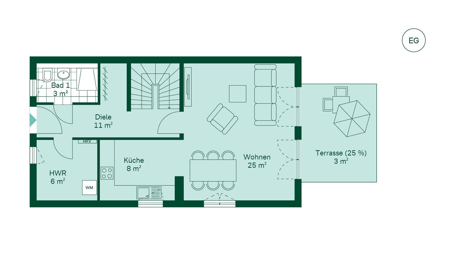 Grundriss vom Doppelhaus im Projekt Am Wiesenweg Grundriss vom Doppelhaus im Projekt Am Wiesenweg