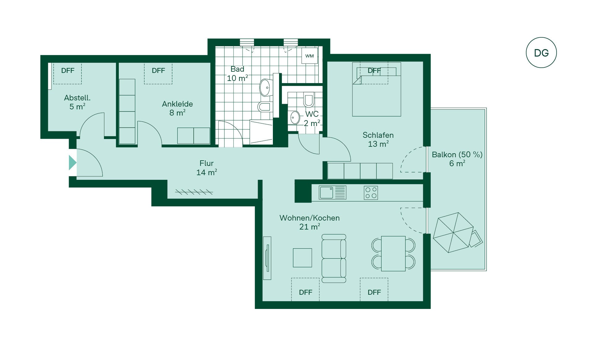 Grundriss der Ferienwohnung Grundriss der Ferienwohnung