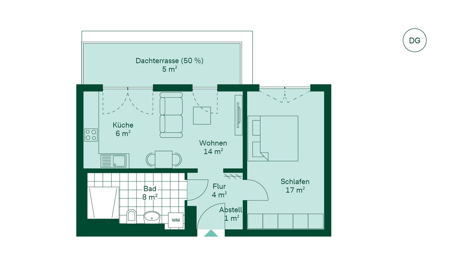 Grundriss der Eigentumswohnung im Projekt Paulshöfe Grundriss der Eigentumswohnung im Projekt Paulshöfe