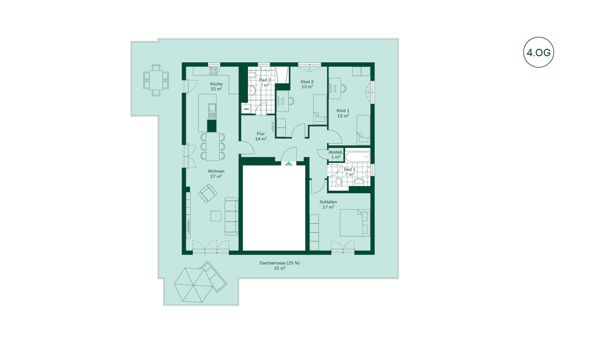 Grundriss der Eigentumswohnung im Projekt Hugos Grundriss der Eigentumswohnung im Projekt Hugos