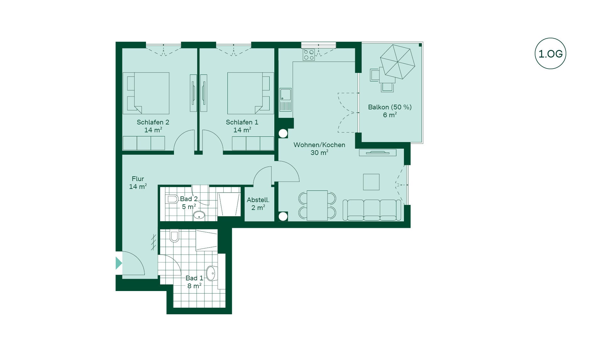 Grundriss der Ferienwohnung Grundriss der Ferienwohnung