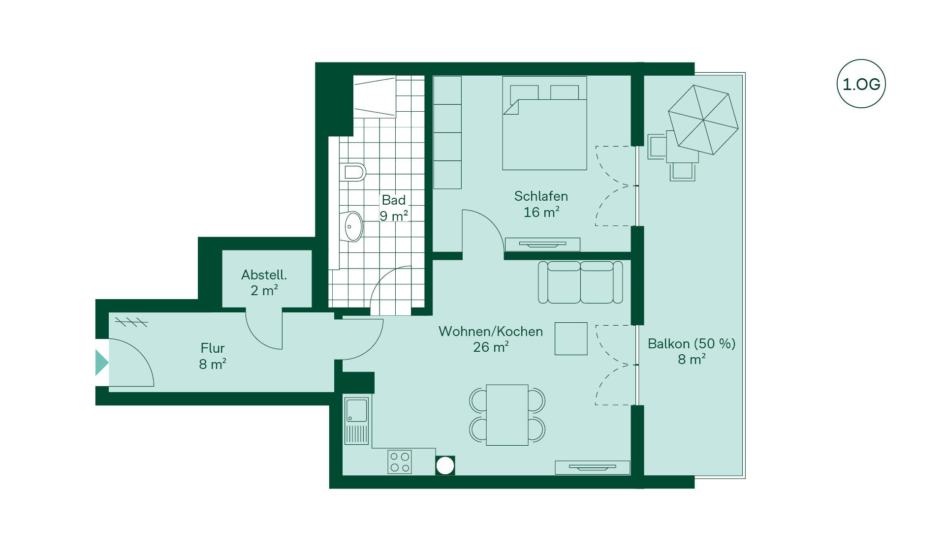 Grundriss der Ferienwohnung Grundriss der Ferienwohnung