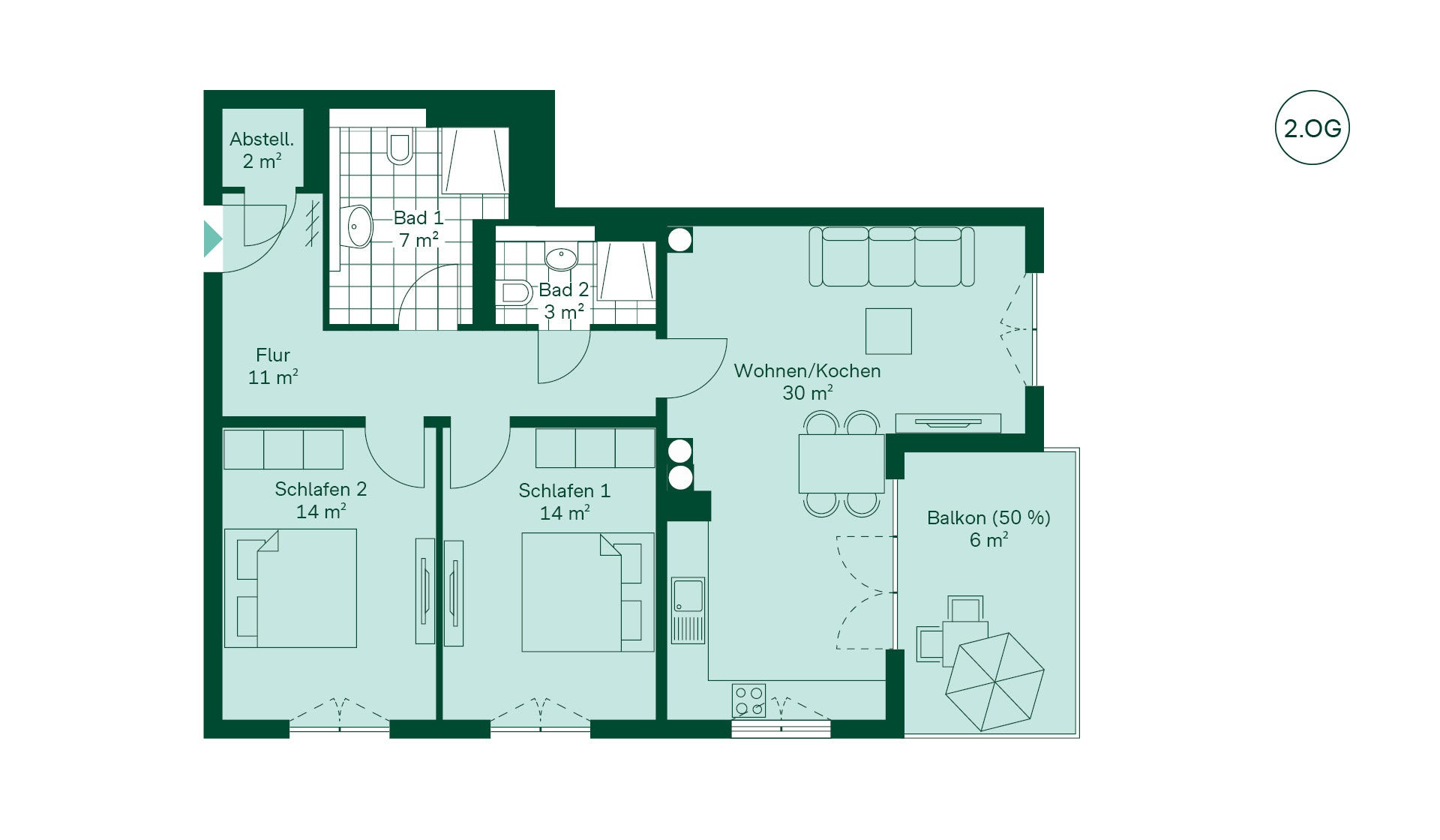 Grundriss der Ferienwohnung Grundriss der Ferienwohnung