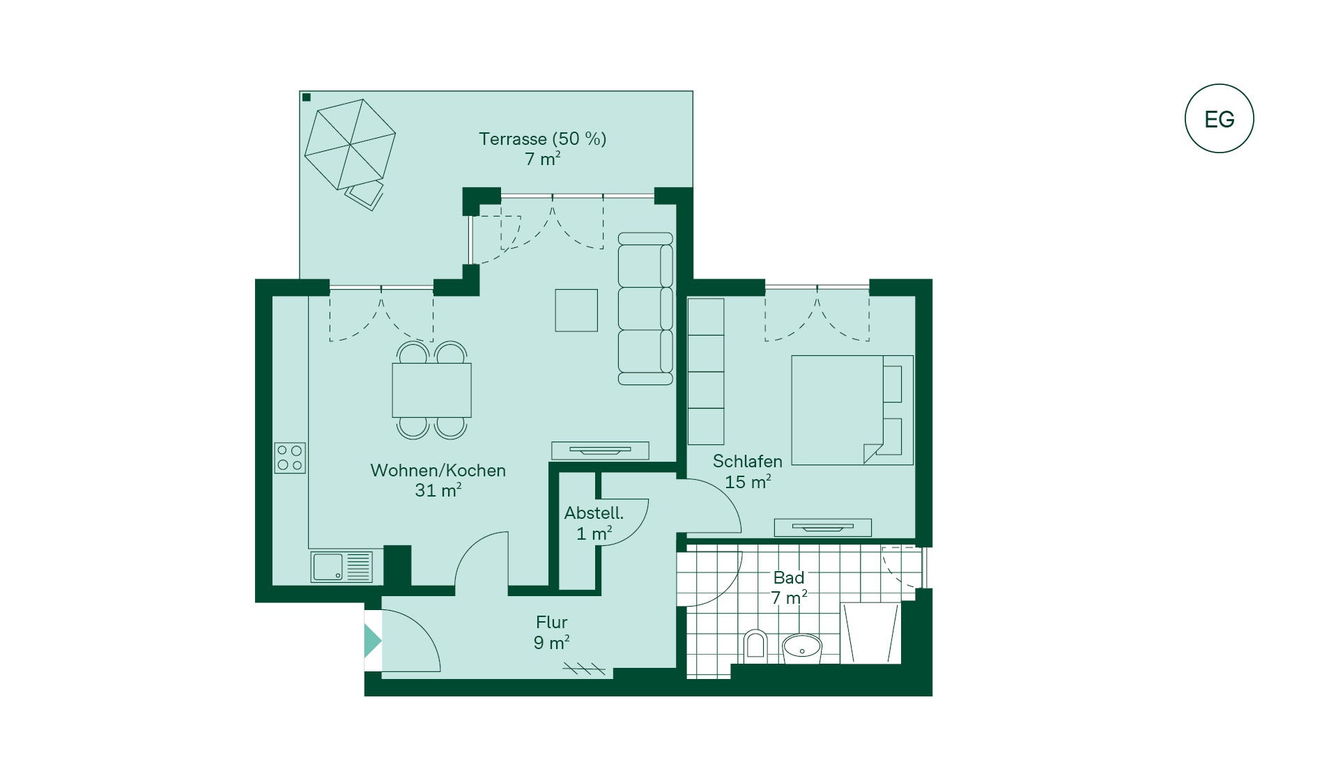 Grundriss der Ferienwohnung