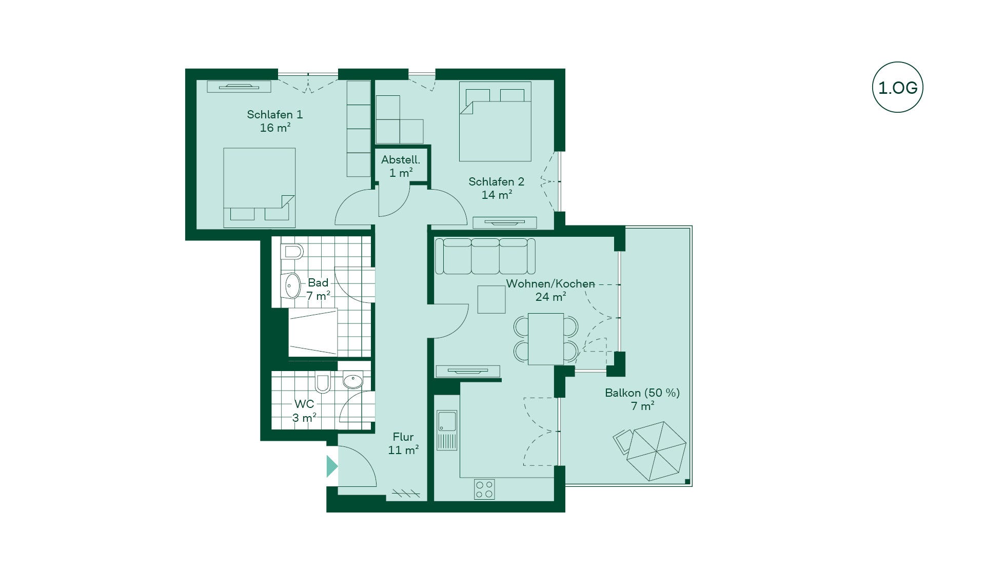 Grundriss der Ferienwohnung Grundriss der Ferienwohnung