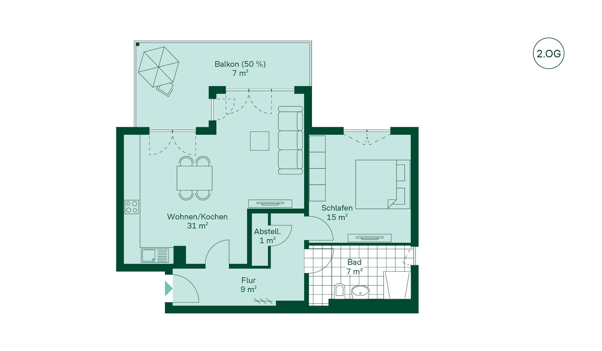 Grundriss der Ferienwohnung Grundriss der Ferienwohnung