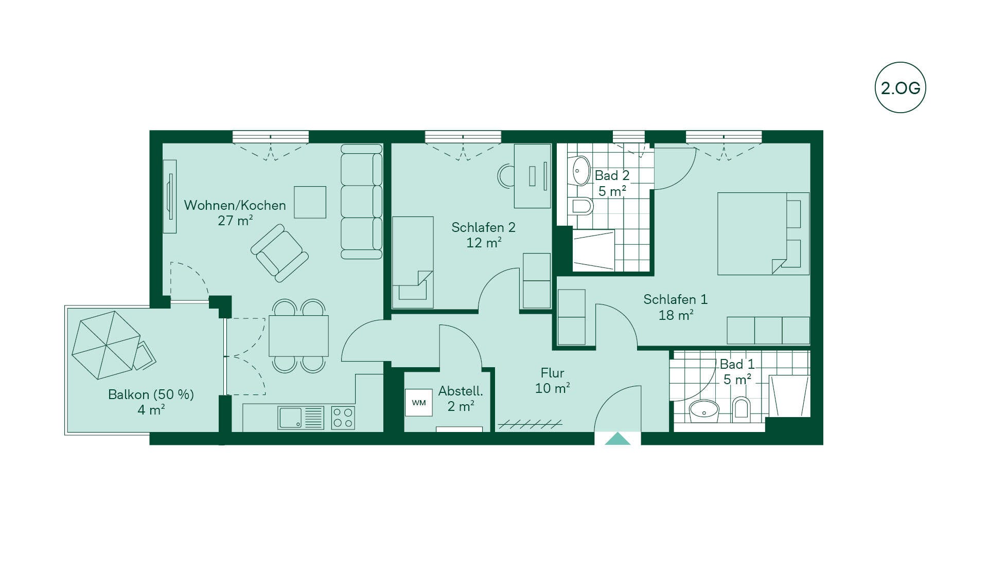 Grundriss der Ferienwohnung im Bernsteinquartier Bernsteinquartier
