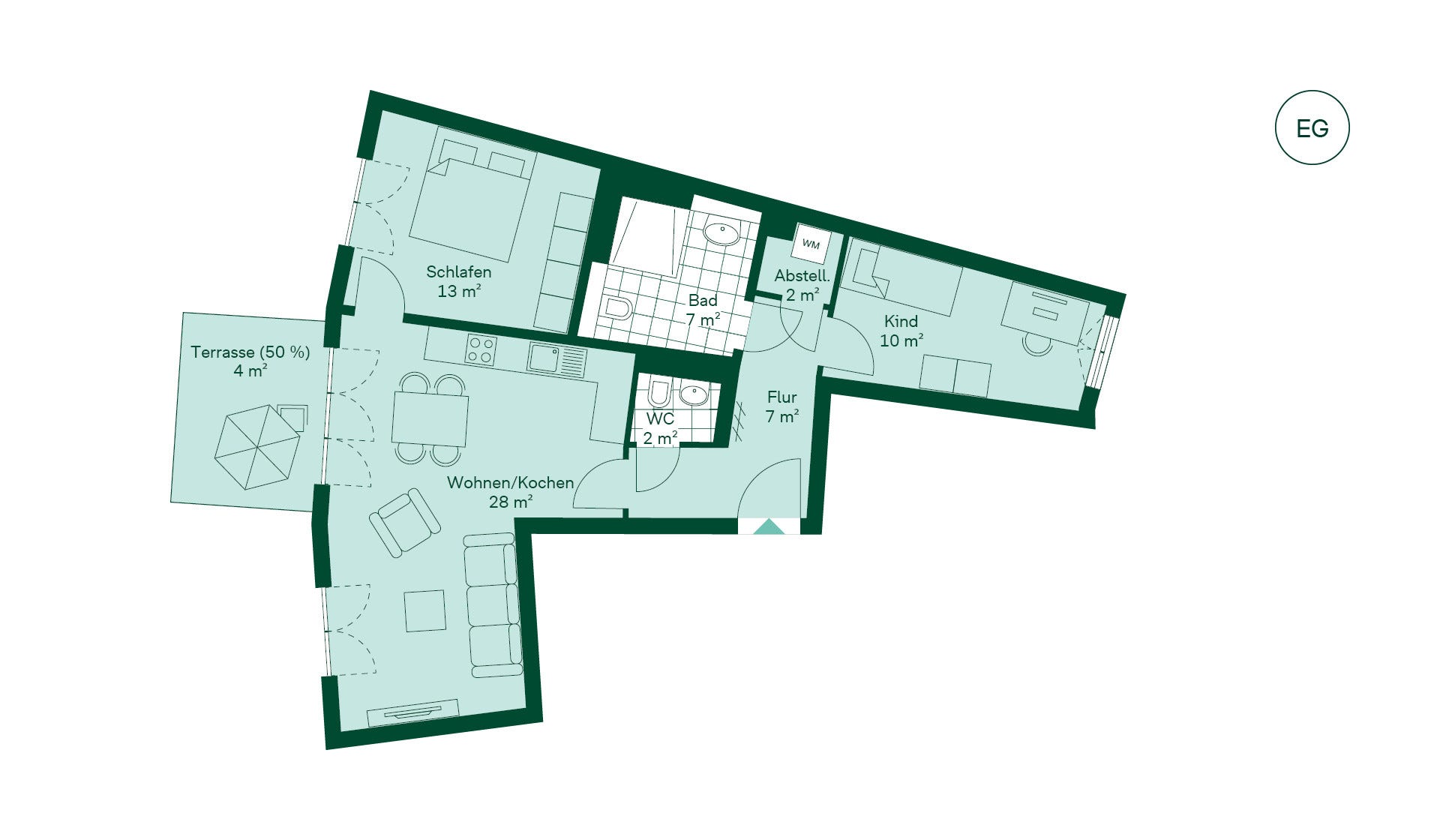 Grundriss Eigentumswohnung Quartier HUGOS Grundriss Eigentumswohnung Quartier HUGOS
