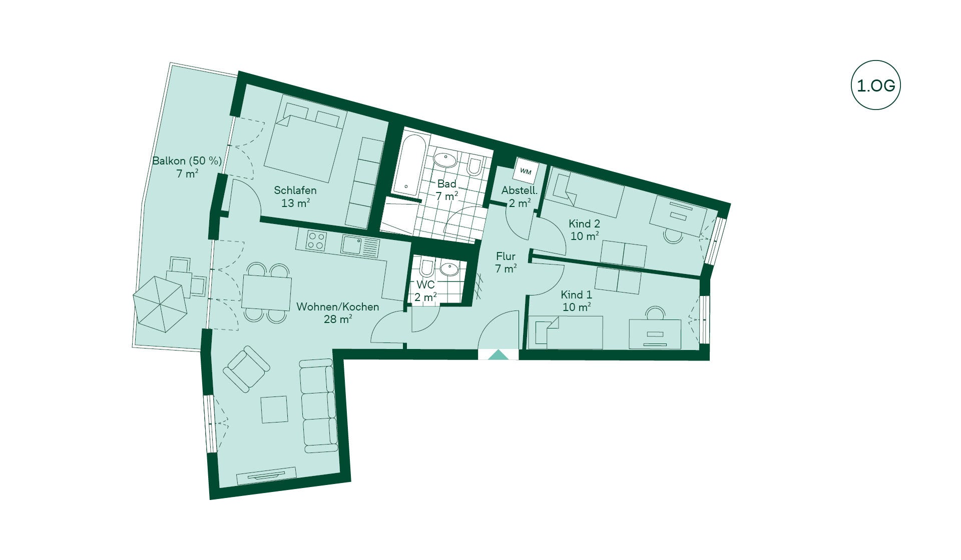 Grundriss Eigentumswohnung Quartier HUGOS Grundriss Eigentumswohnung Quartier HUGOS
