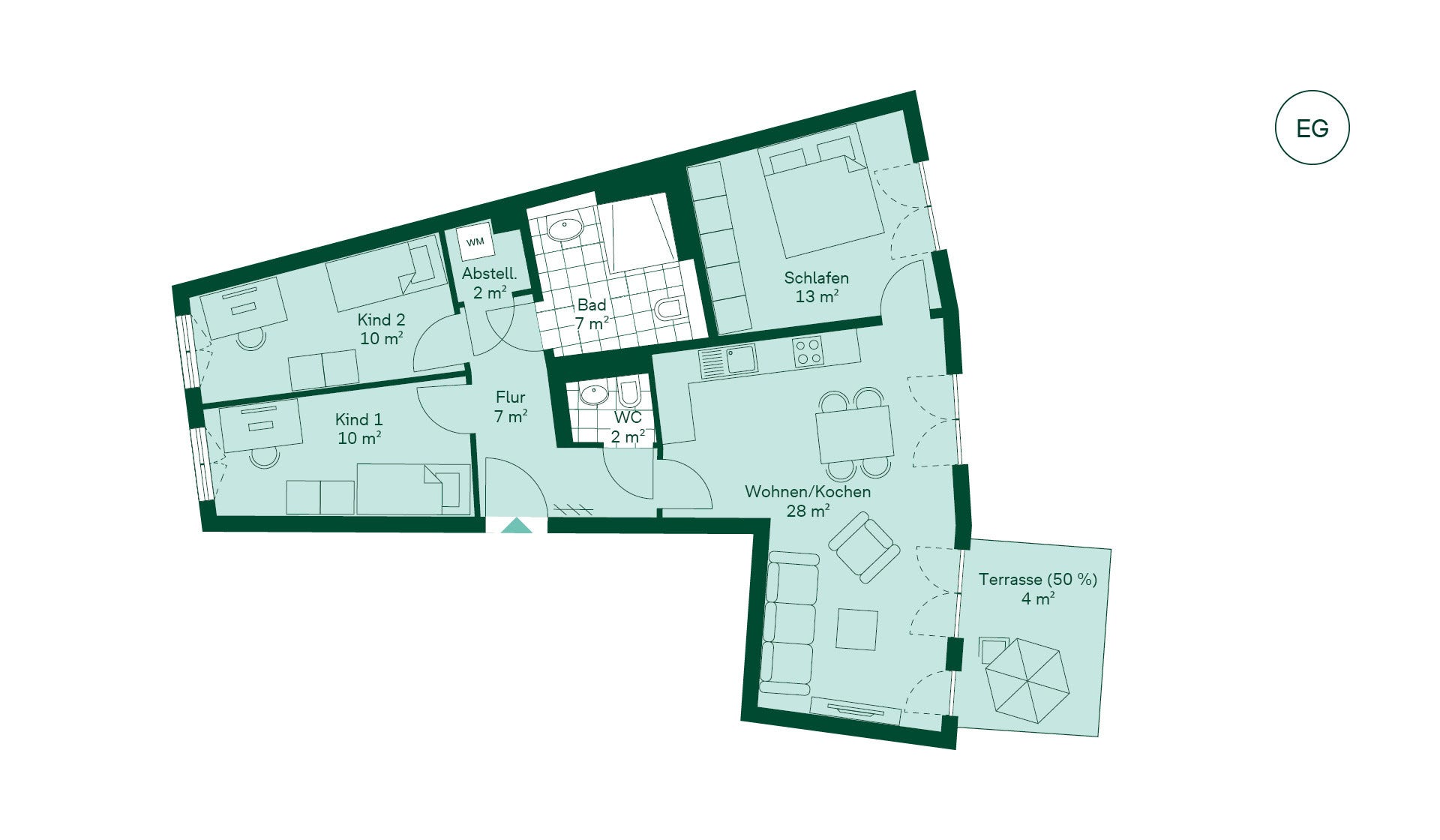 Grundriss Eigentumswohnung  Quartier HUGOS
