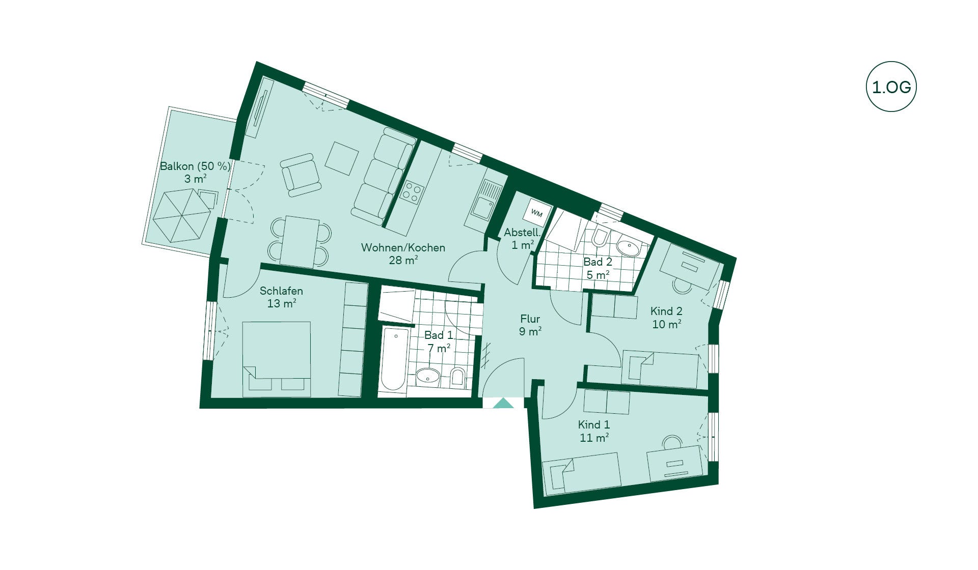 Grundriss Eigentumswohnung  Quartier HUGOS