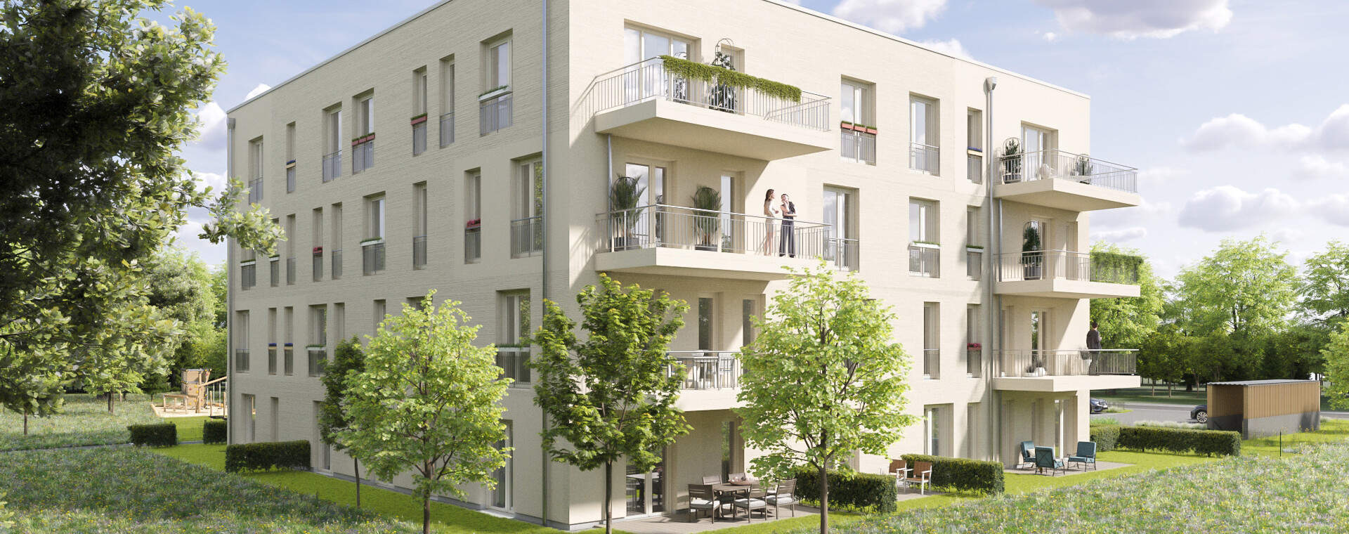 Außenansicht eines Neubauprojektes von Bonava in Wildau