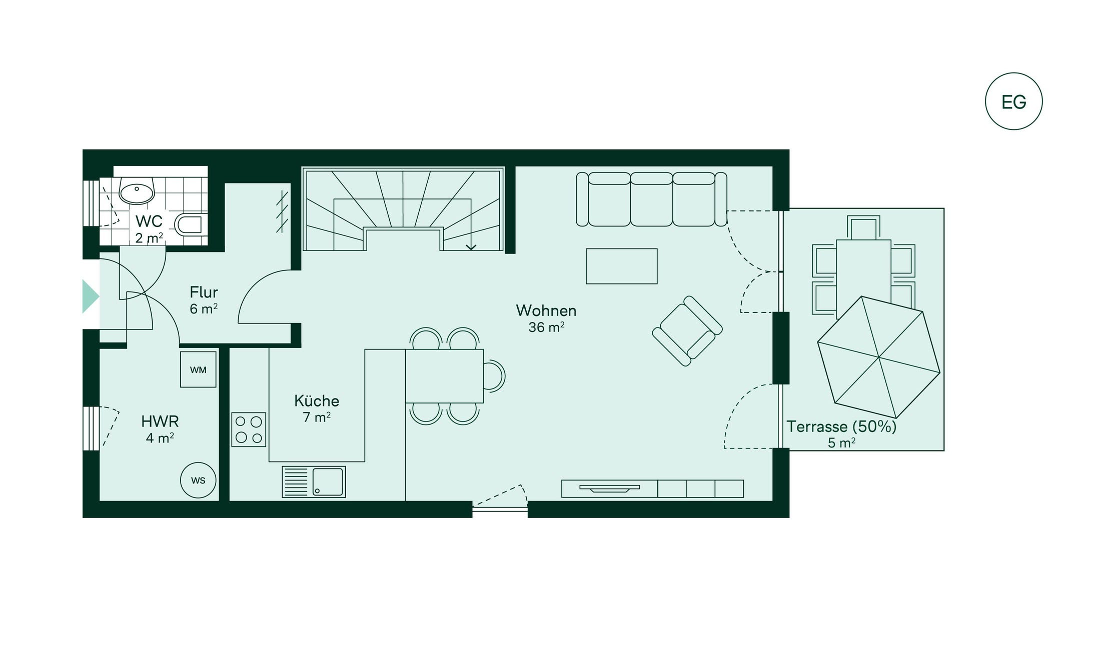Reihenhaus Grundriss EG