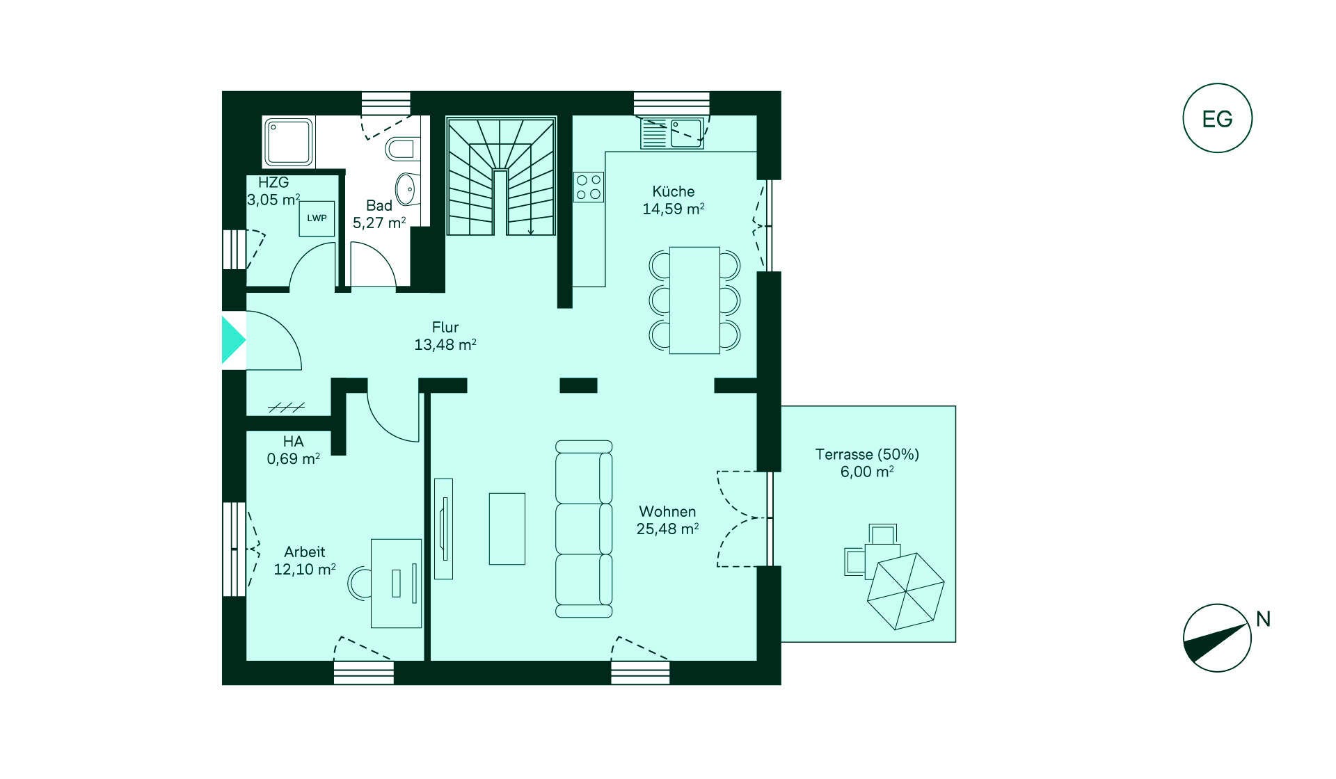 Grundriss vom Einfamilienhaus