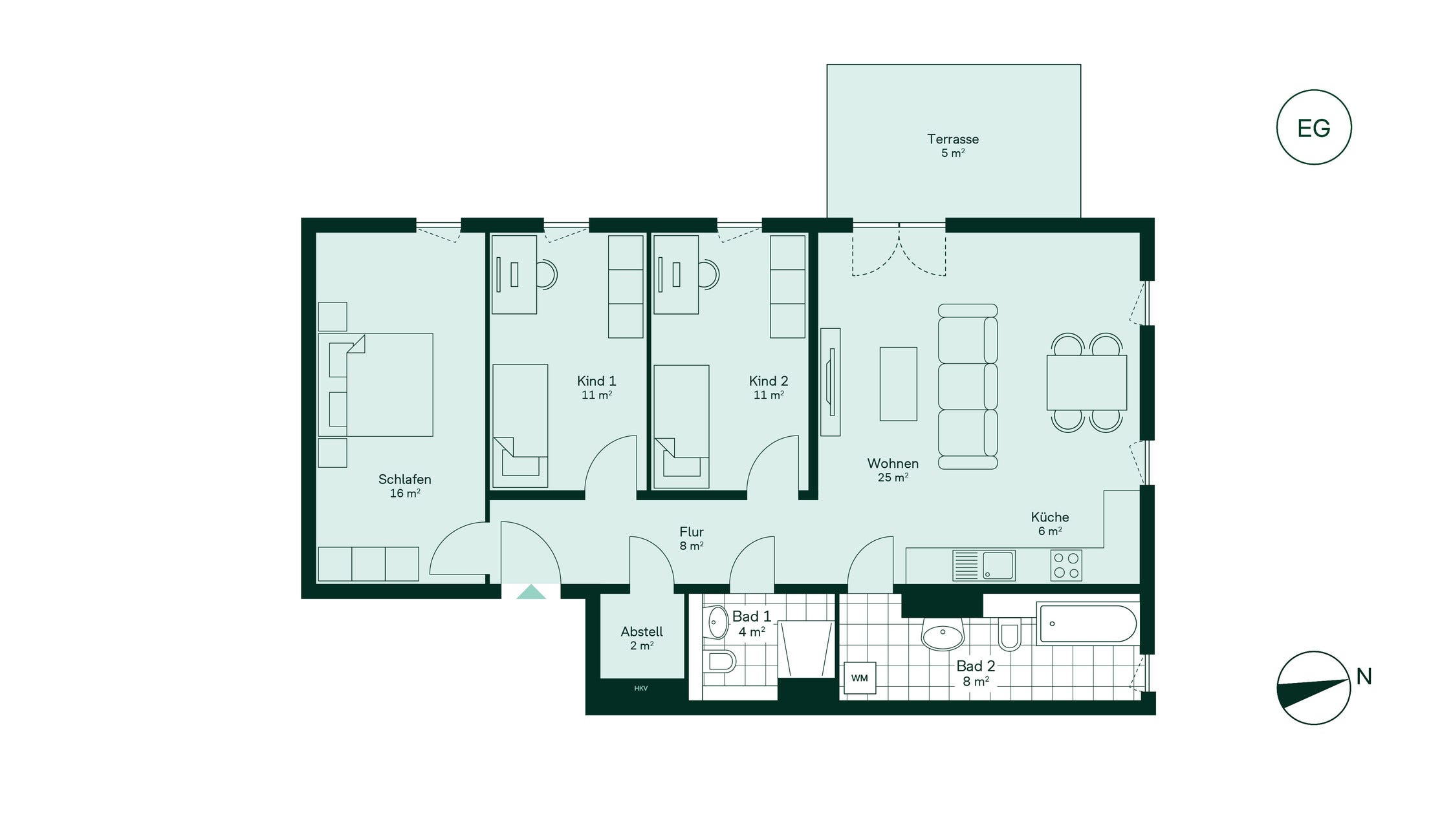Grundriss der Eigentumswohnung im Projekt Quartier Hugos