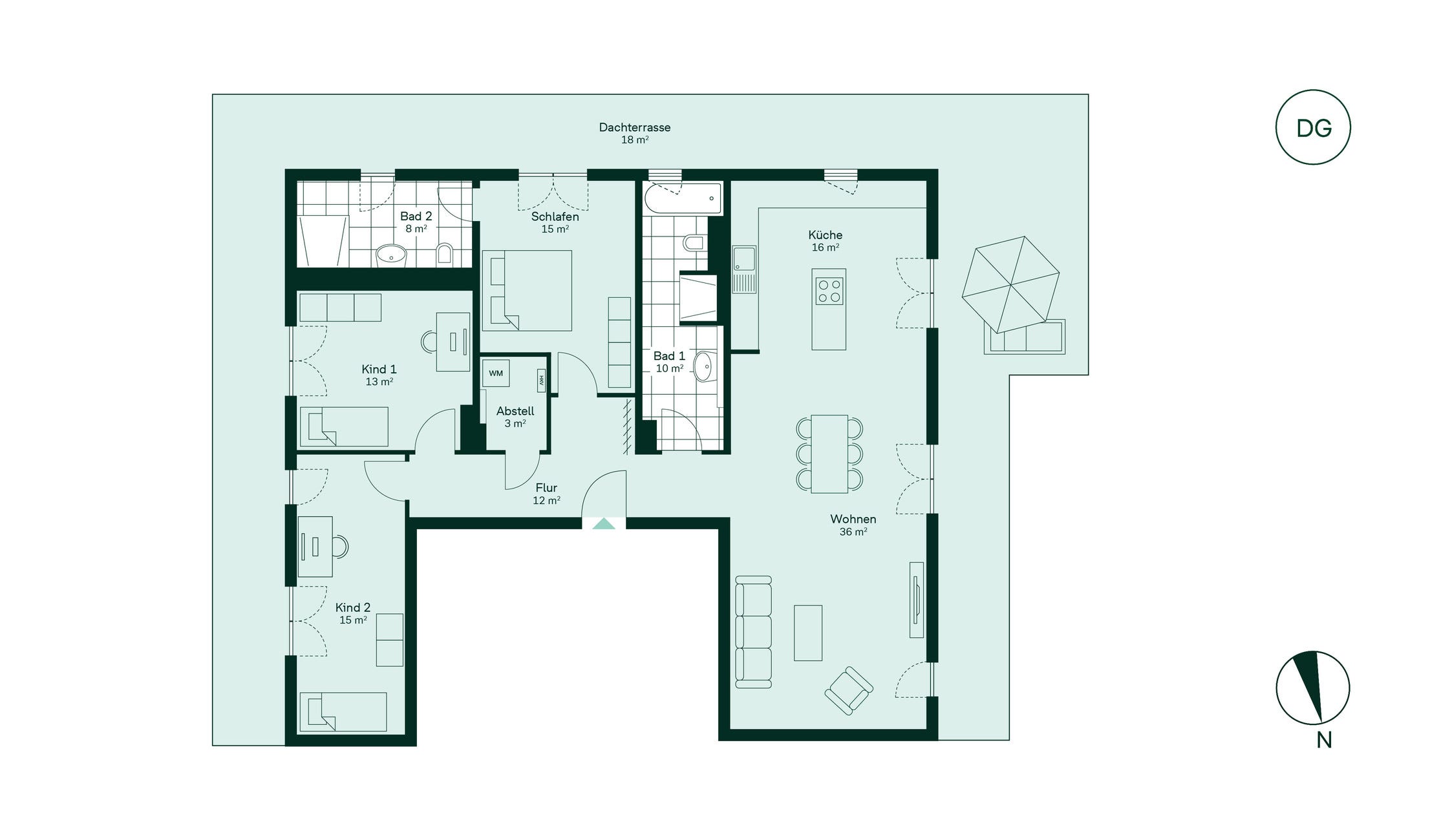 Grundriss der Eigentumswohnung im Projekt Quartier Hugos