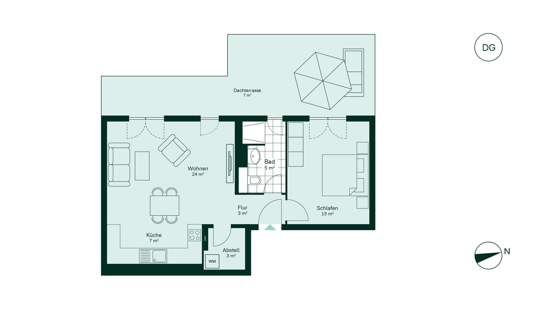 Grundriss der Eigentumswohnung im Projekt Quartier Hugos