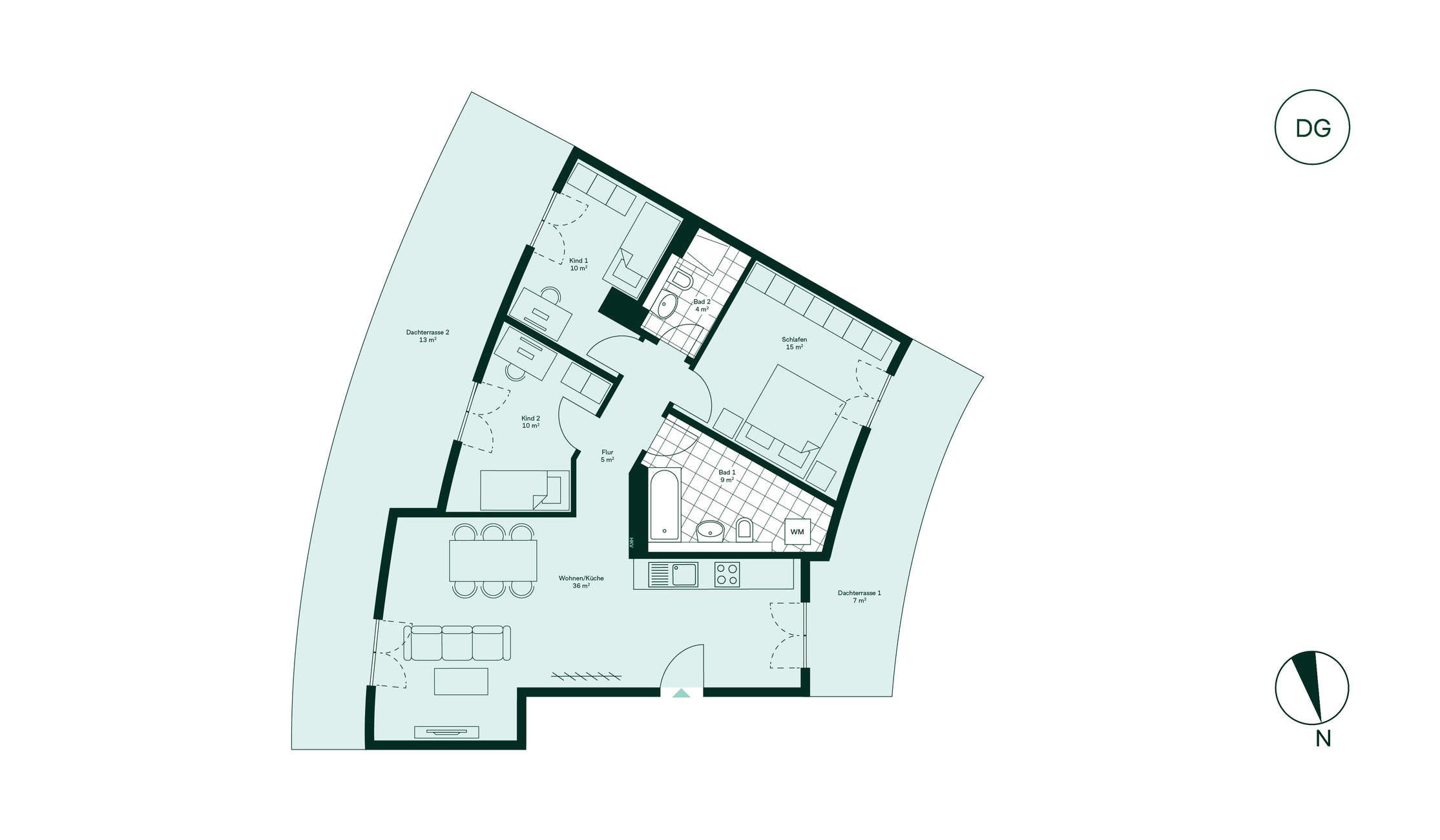 Grundriss der Eigentumswohnung im Projekt Parkstadt Karlshorst 10