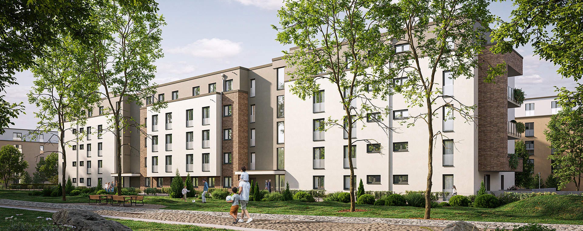 Visualisierung der Eigentumswohnungen vom Neubauprojekt Römerquartier 2